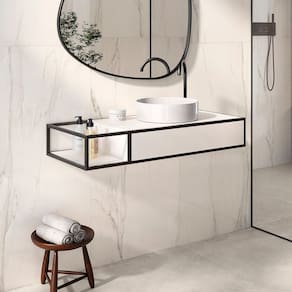 Cuba Esculpida de Porcelanato para Banheiro Alto Padrão 100x42x16cm Acetinado Branco