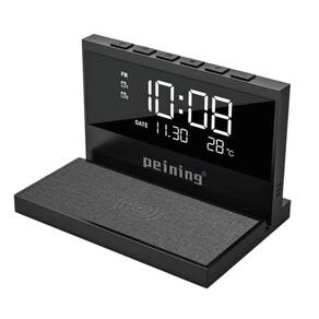 Carregador Indução + Relógio Despertador com mostrador de te