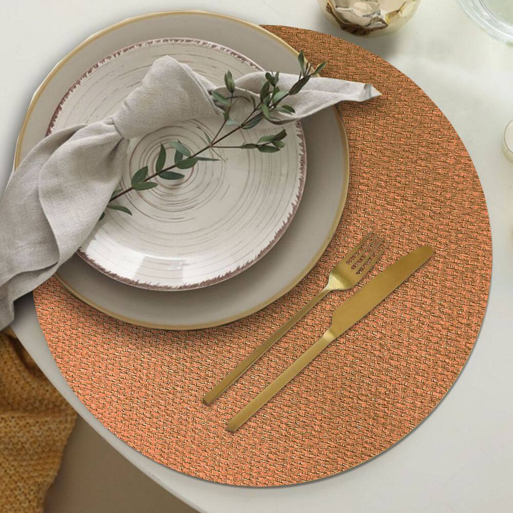 10 Jogo Americano Redondo Sousplat Mesa Posta Luxo Plh Lje