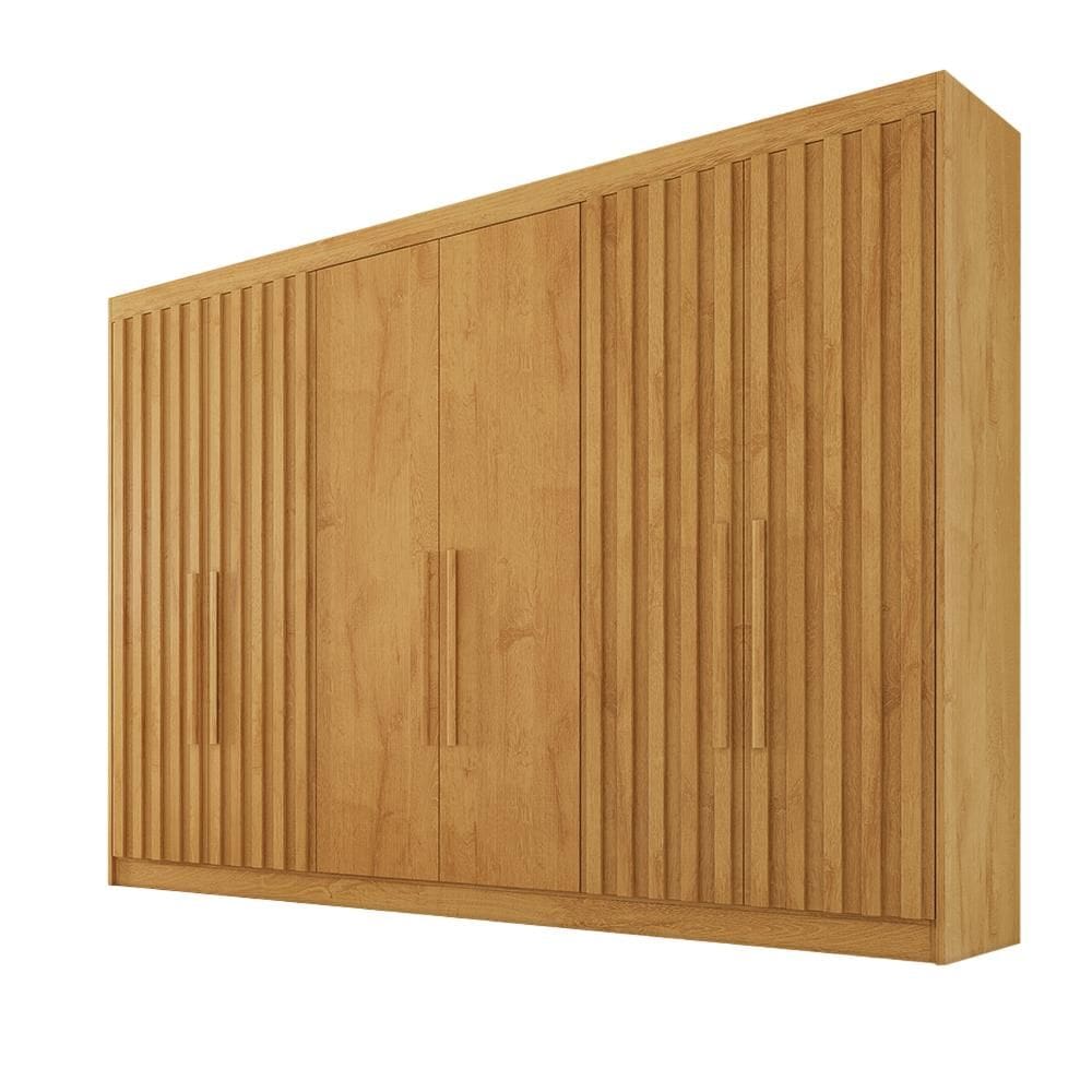 Guarda Roupa 6 Portas 4 Portas Ripadas Potente com Ripado MDF - Móveis Europa