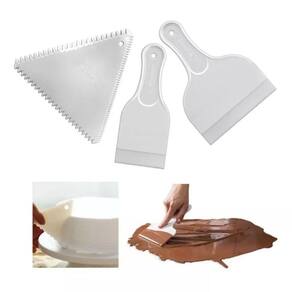 Kit Decore Fácil com 3 Espátulas Para Decoração De Bolos