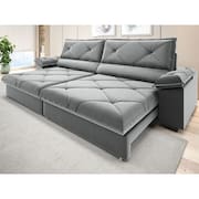 Sofá com Carregador USB e Molas no Assento Retrátil Reclinável Maestro 2,90m Veludocristal - NETSOFAS