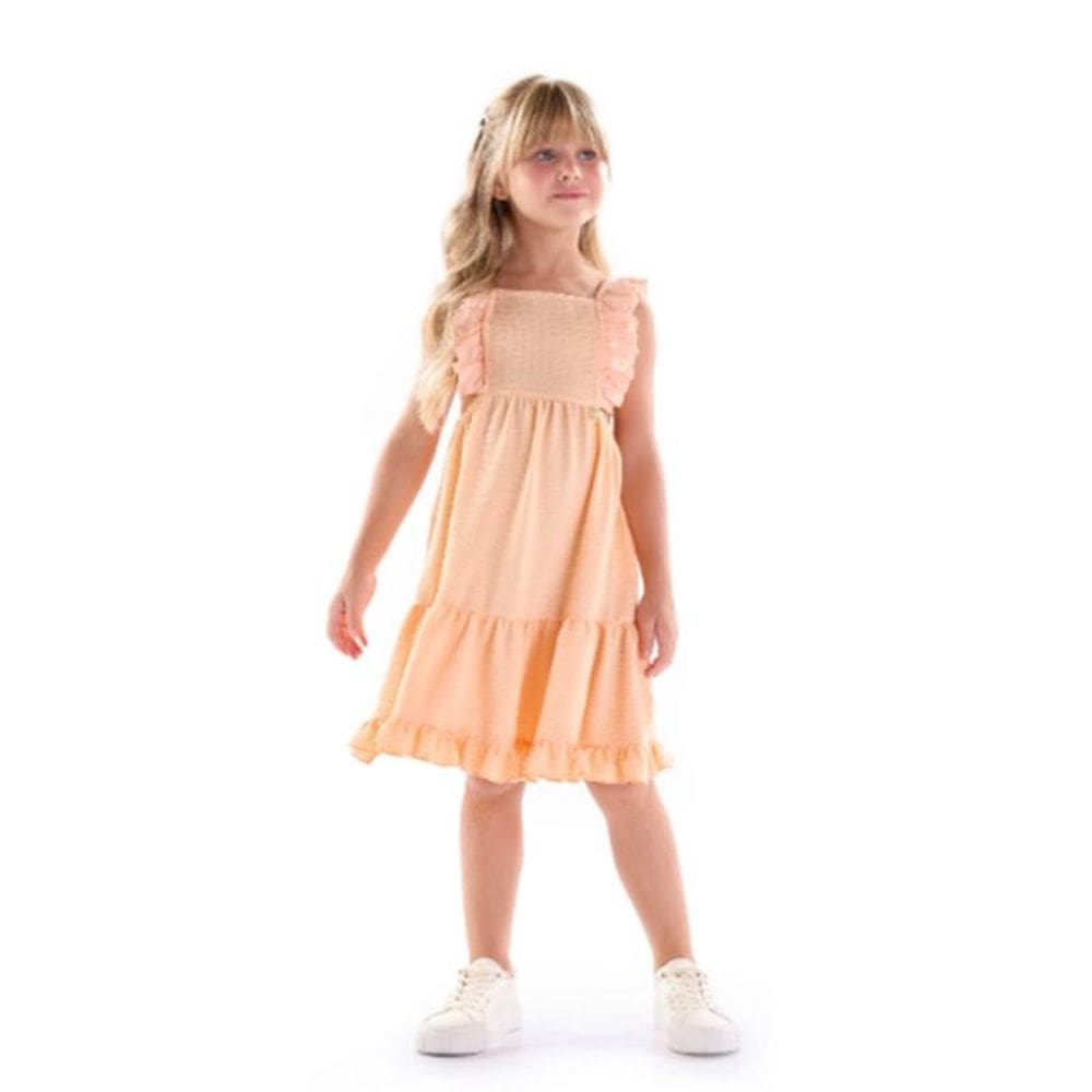 Vestido regata trabalhado com babados e abertura laterais Kiki Xodó