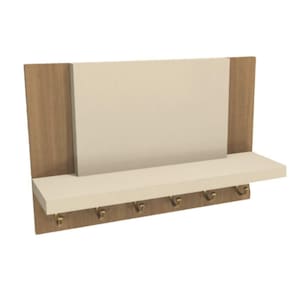 Porta Chaves E Acessórios Mdf Branco E Amadeirado