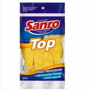 Luva Sanro Antiderrapante Forrada Top Amarela Grande