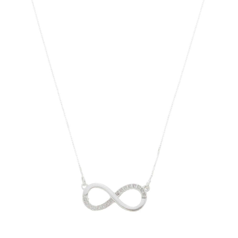Colar Feminino De Prata 925 Veneziana Com Símbolo Do Infinito