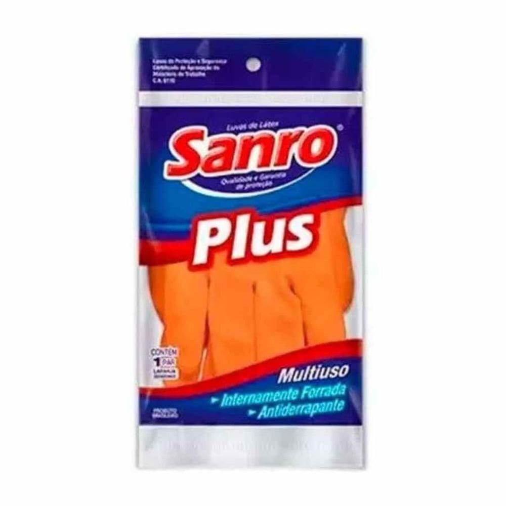 Luva Sanro Plus Antiderrapante Leve Internamente Forrada Pequena