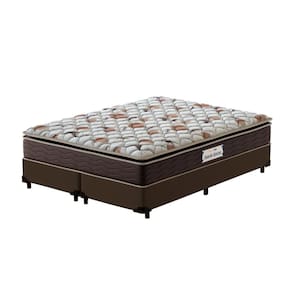 Cama Box Super King Marrom + Colchão de Espuma D45 Probel GuardaCostas ProForce Plus 193x203x63cm