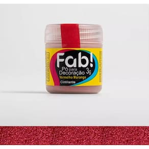 Corante Cintilante Para Decoração de Bolo Docinhos Sobremesas Comestíveis Fab 3 Gramas Vermelho Morango
