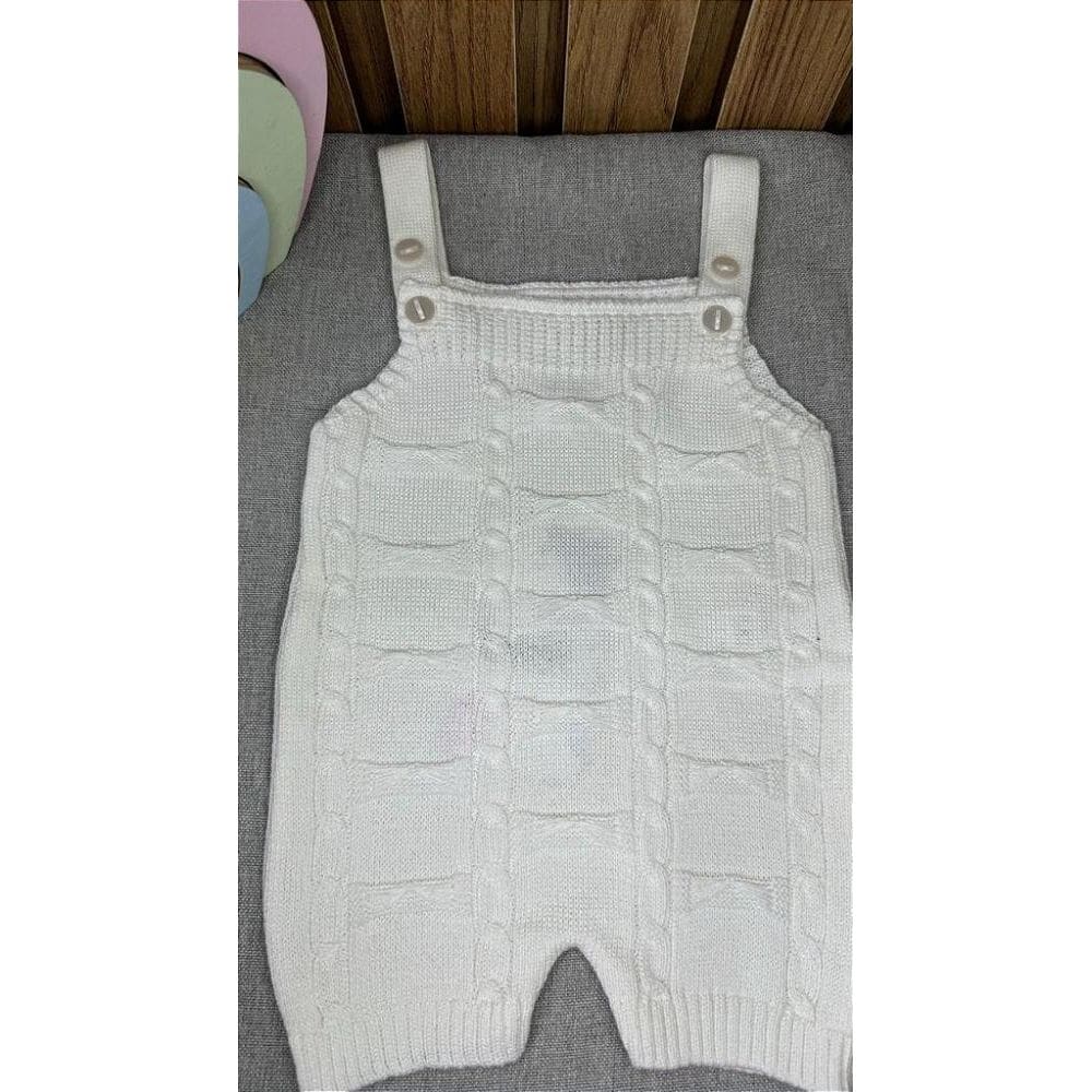 Jardineira Romper Trabalhado Branco
