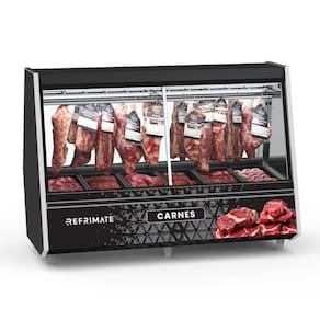 Expositor Açougue Atlantis 2,00 Metros Preto com Adesivo Gancheira EAAG2000 220V - Refrimate