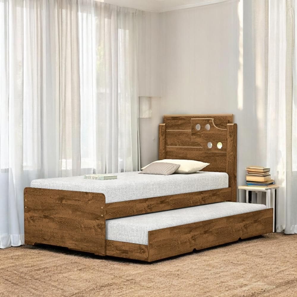 Cama Bibox Solteiro com Aplique Colônia Malbec
