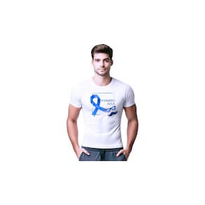Camisetas de Poliester Branca Personalizadas Novembro Azul