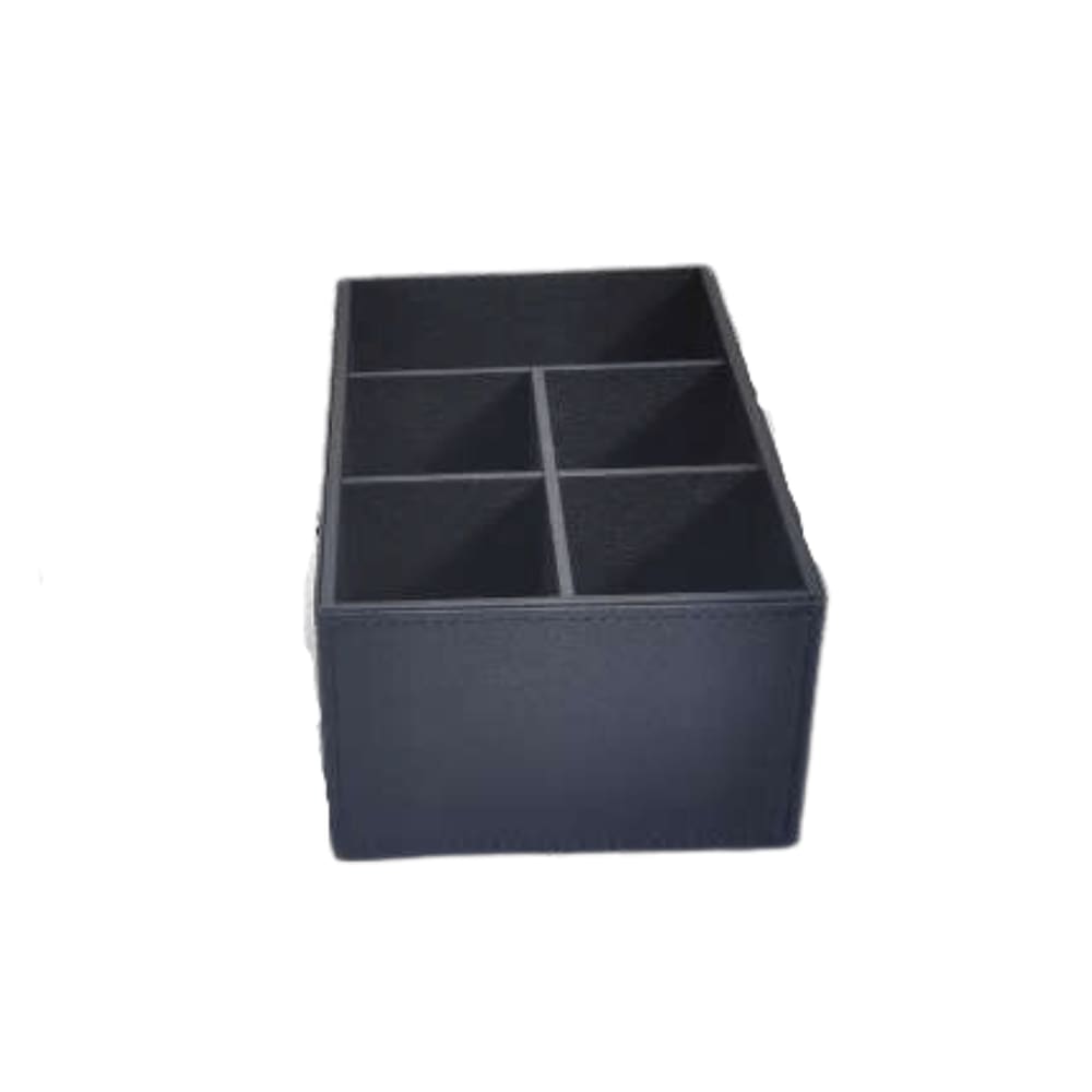 Porta Controle Remoto Couro Sintético Preto 5 Divisorias - TH0082