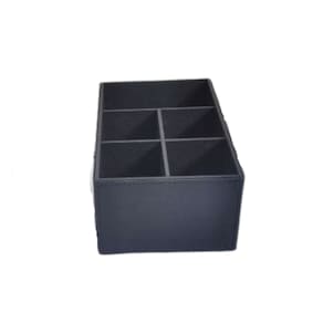 Porta Controle Remoto Couro Sintético Preto 5 Divisorias - TH0082