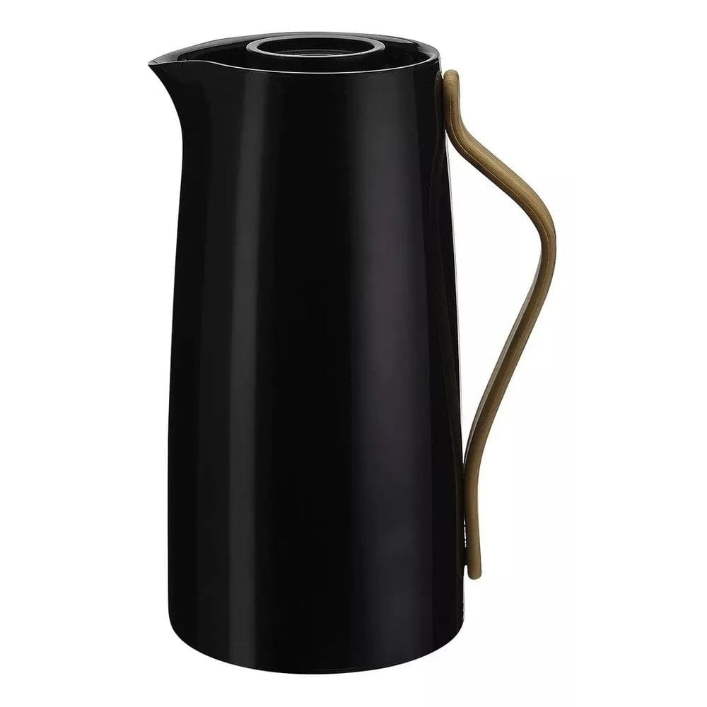 Garrafa Térmica Kyoto Preta 1L Cabo Bamboo Moderna Lehaví