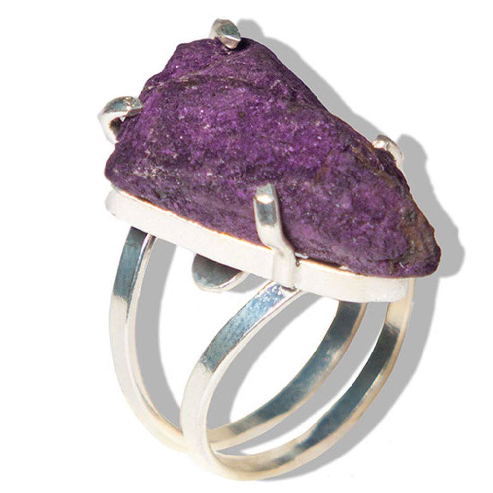 Anel Purpurita Bruto Montagem Garra Prateado 25 a 30mm