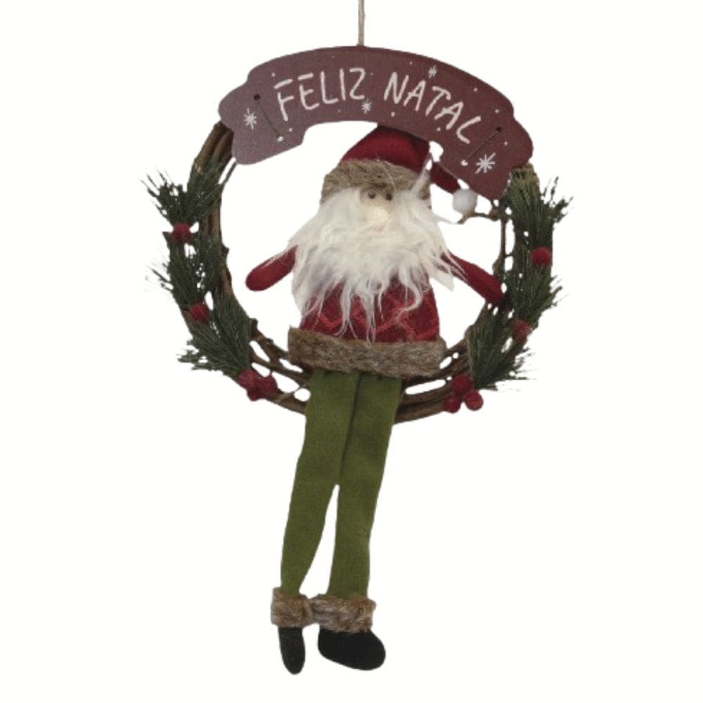 Guirlanda Papai Noel Decoração Natal Magizi 27 cm