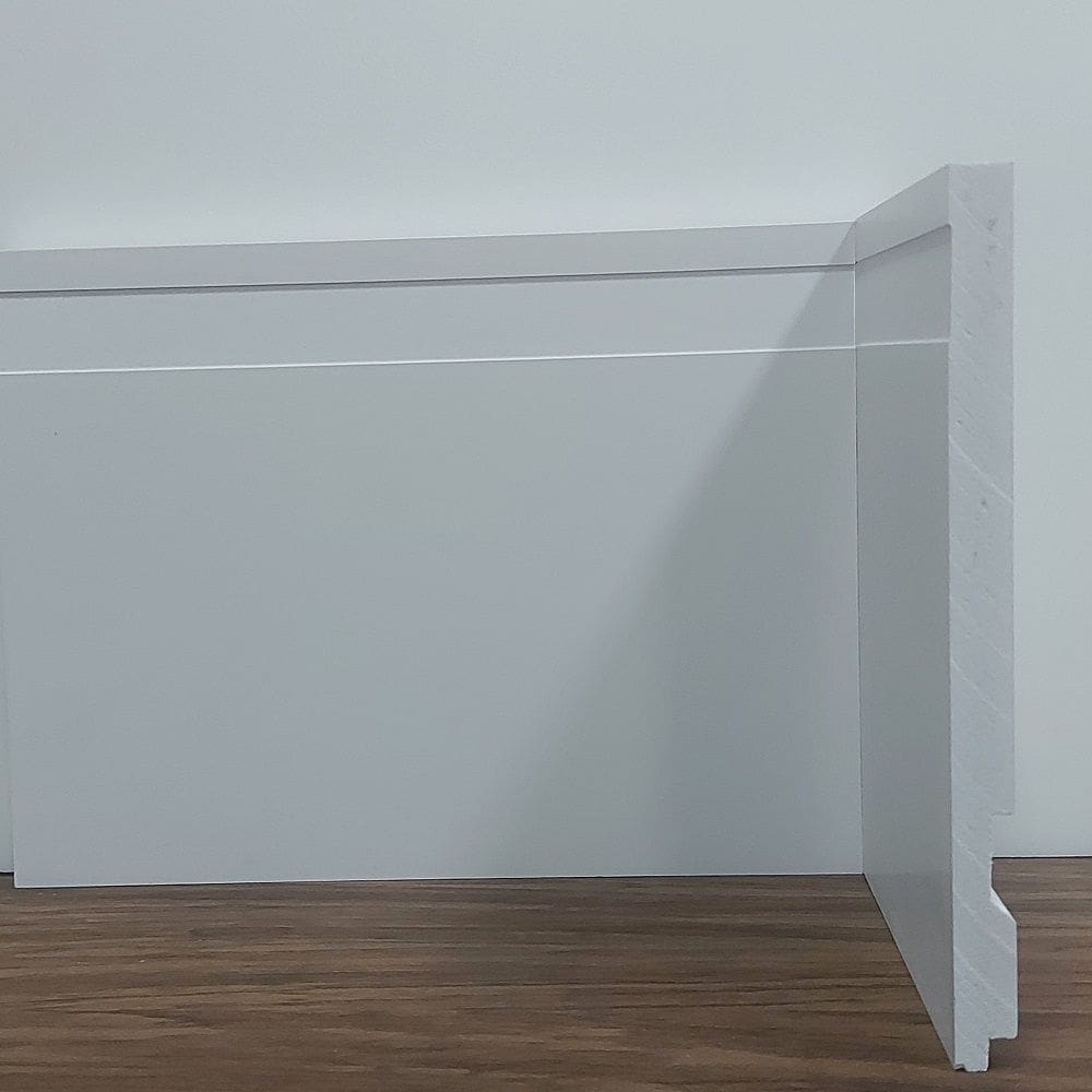 Rodapé de Poliestireno Branco Frisado 15cm de altura Formix 3D - 1 Metro