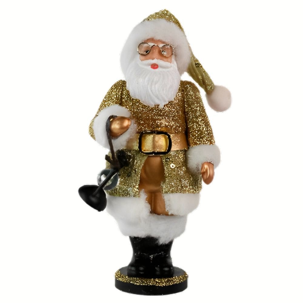 Papai Noel Com Base Lanterna Gliter gold Magizi