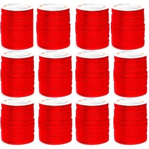 Kit Com 12 Cetim Rabo de Rato 2mm Rolo com 50 m Vermelho