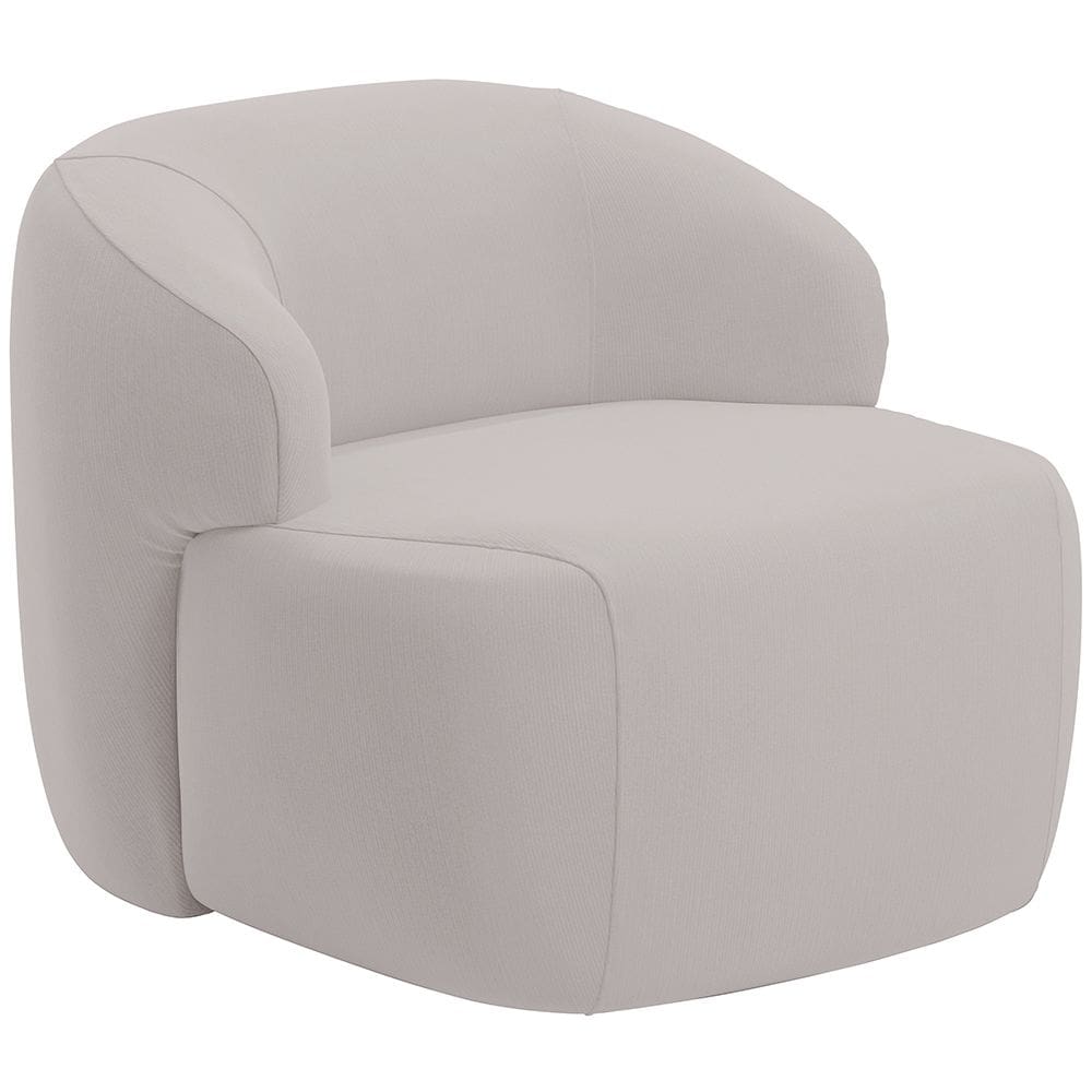 Poltrona Decorativa Fixa Orgânica Para Sala Living Barolo L06 Veludo Grafite - Lyam Decor