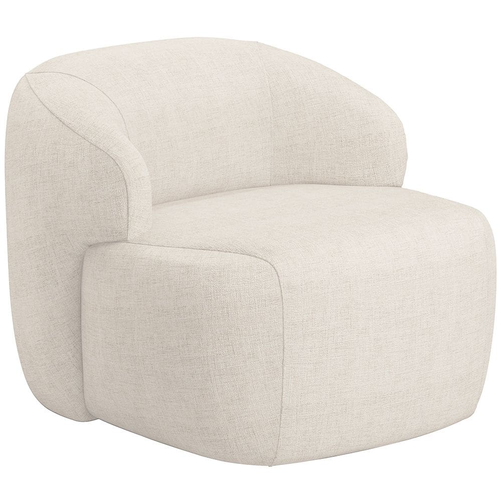 Poltrona Decorativa Fixa Orgânica Para Sala Living Barolo L06 Linho Mescla - Lyam Decor