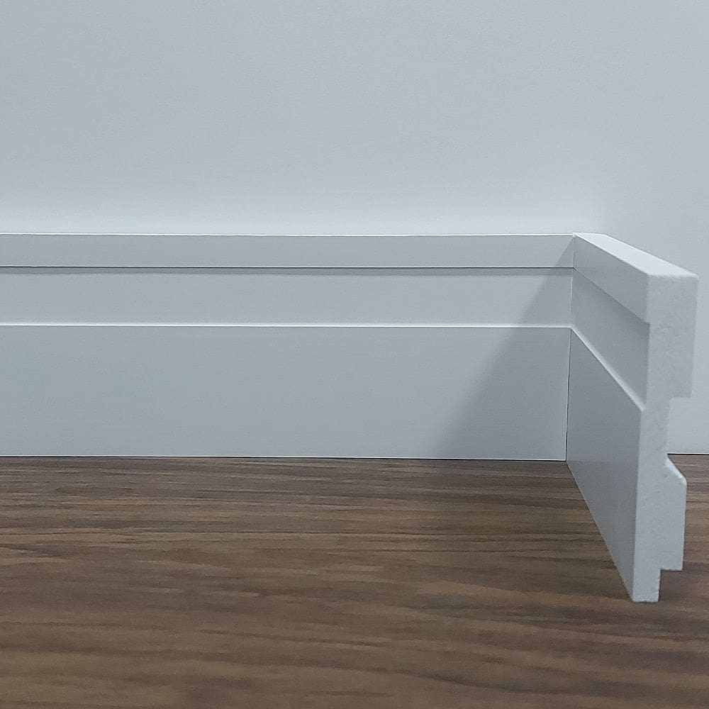 Rodapé de Poliestireno Branco Frisado 7cm de altura Formix 3D - 1 Metro