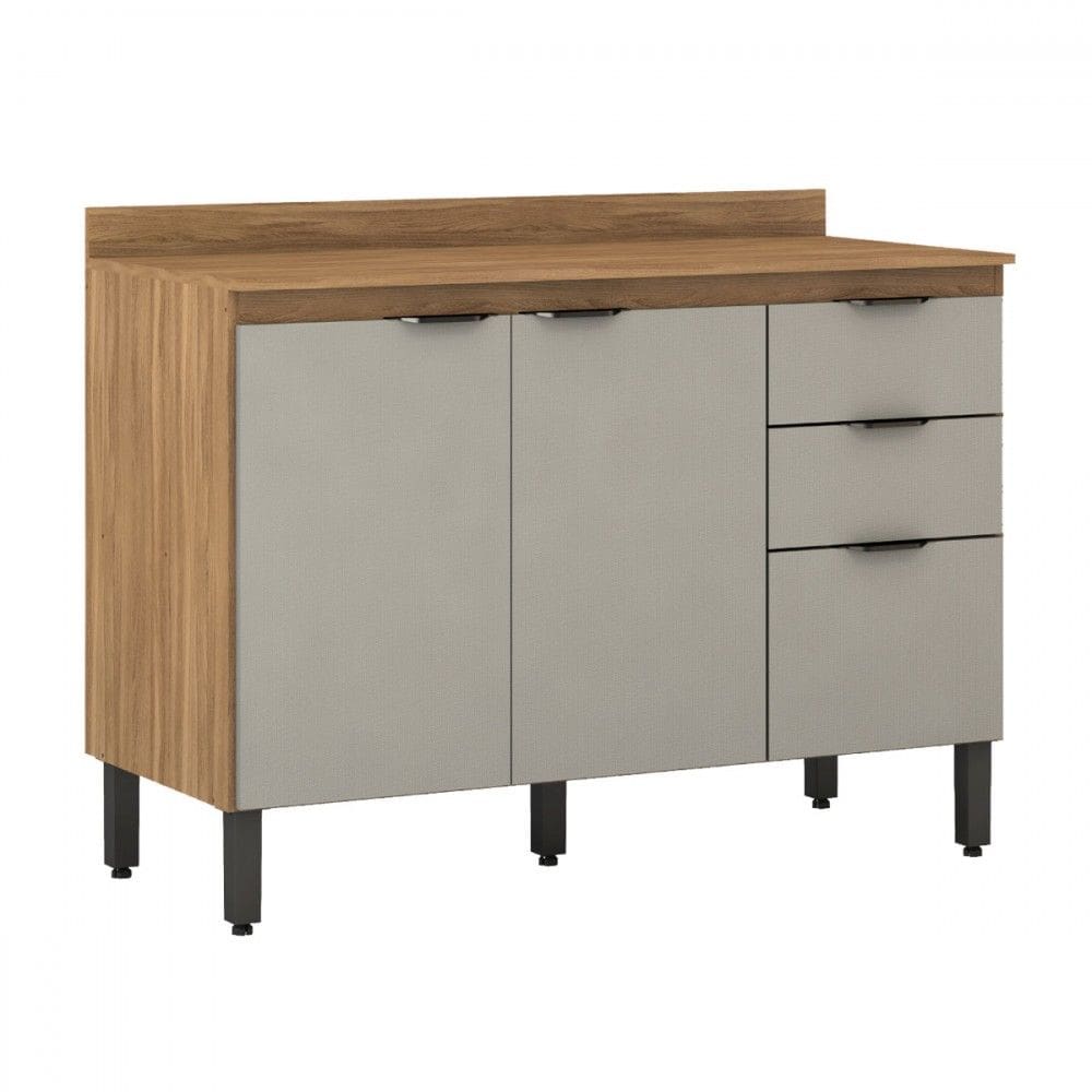 Balcão Firenze com Tampo 120cm Amêndola/Nude Prime Tx - Demóbile