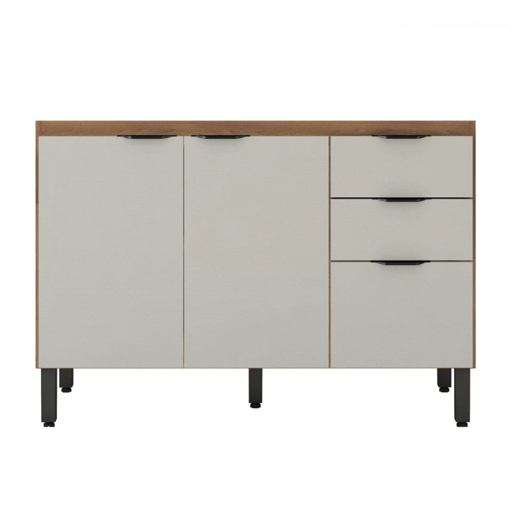 Balcão de Cozinha para Pia 120cm Firenze Amêndola/Nude Prime Tx - Demóbile