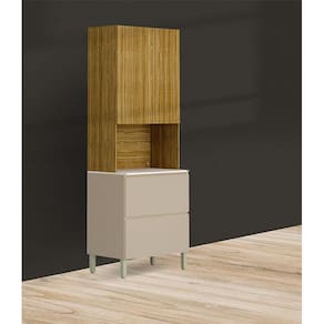 Armário Paneleiro 3 Portas 1 Gaveta Ambiente Art Freijó Vanilla Riscatto - Kits Paraná