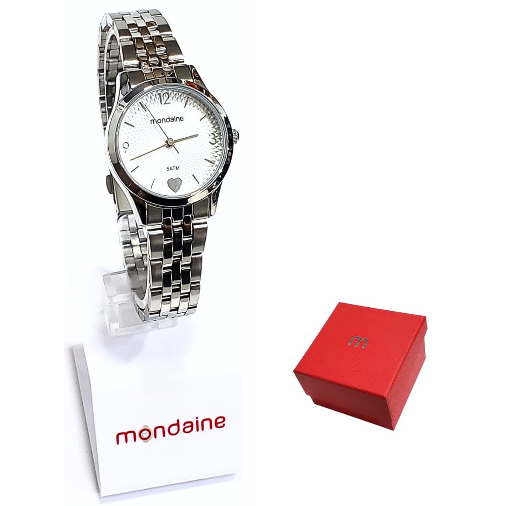 Relógio Mondaine Feminino Analógico Prateado Kit 32795L0MKNE2K1