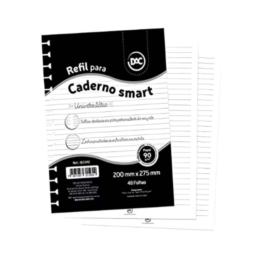 Refil Caderno Smart Universitário com 48 Fls DAC - Branco