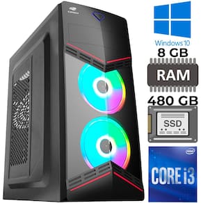 Computador Core I3-6100, Placa Mãe AK-H110M, RAM 8GB, SSD 480GB, Gab MT-G90BK, Fonte 500W PS-G500B