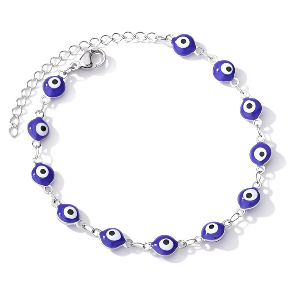 Pulseira Feminina Pingente Olho Grego Agnes Aço Inoxidável