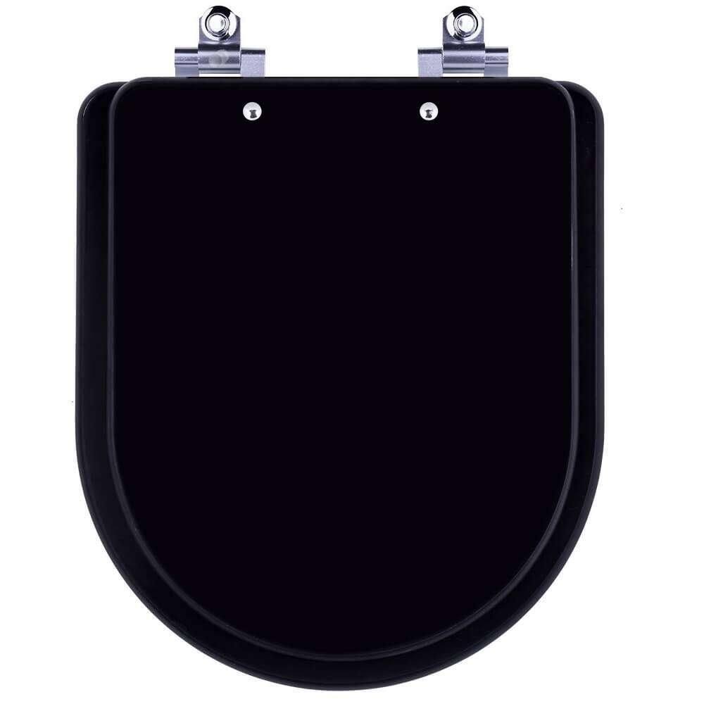 Tampa De Vaso Sanitario Com Amortecedor Carrara Ebano Preto Para Bacia Deca