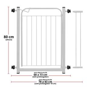 Portão Portãozinho 69cm Pet Portátil Dobrável Branco