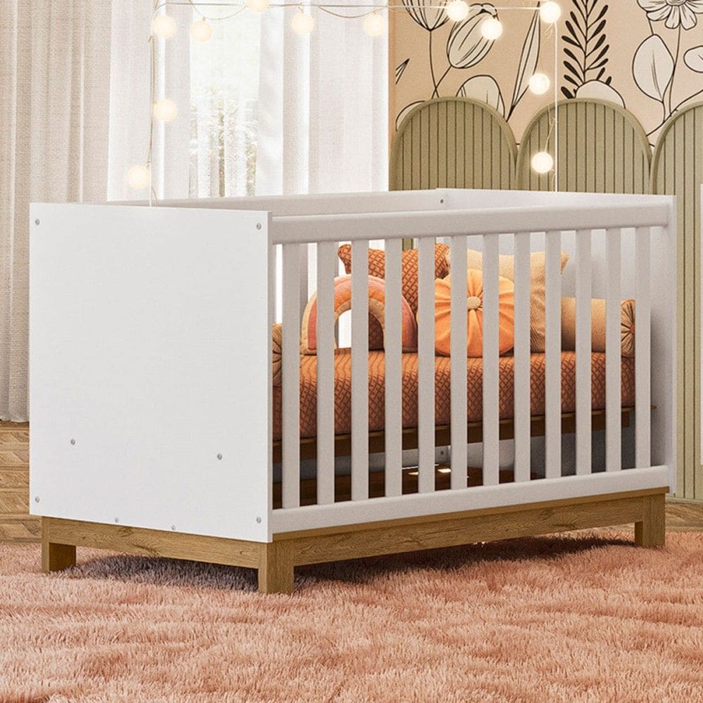 Berço Mini Cama 2 em 1 Encanto Branco Acetinado