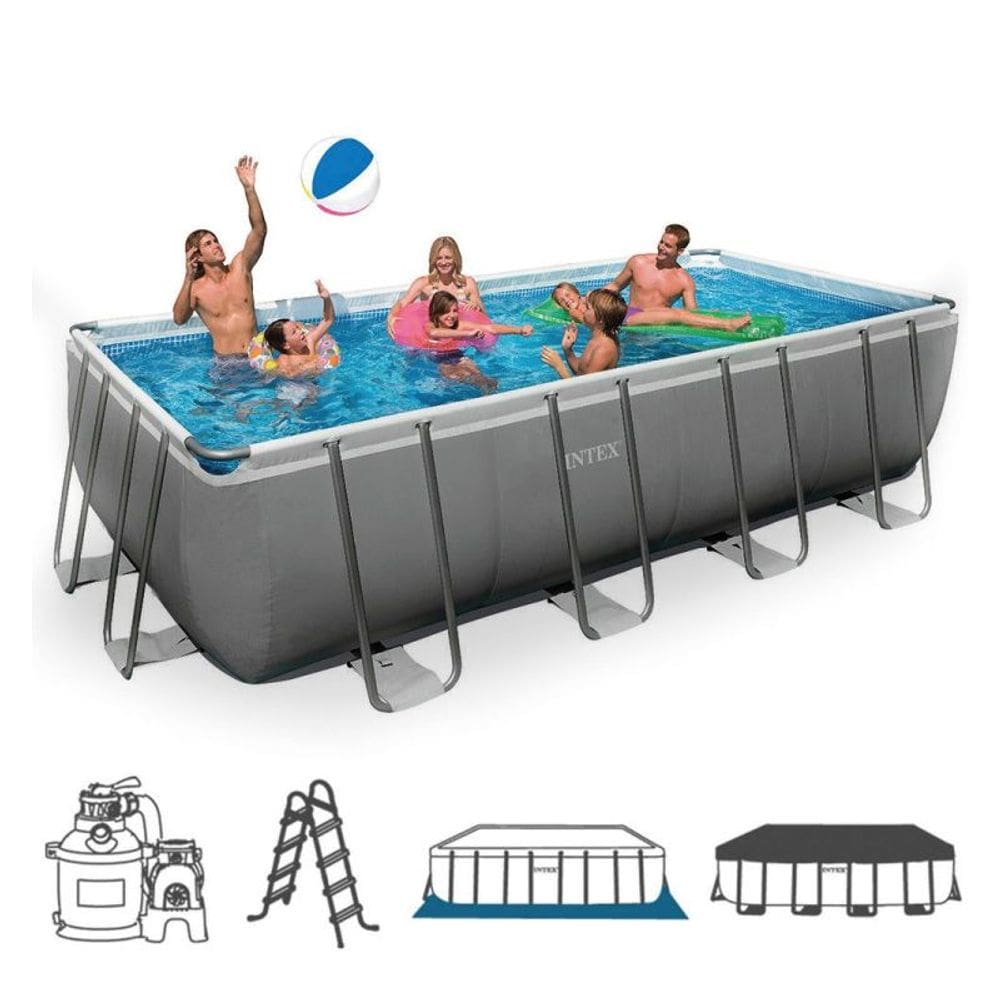 Piscina Estrutural Retangular 17.203 Litros 110v Completa - Intex