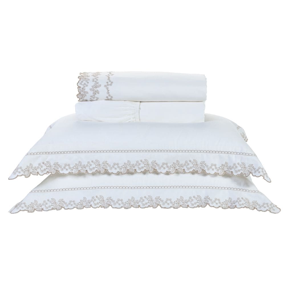 Jogo de Lençol King 4 Peças 100% Algodão Percal 200 Fios Yara