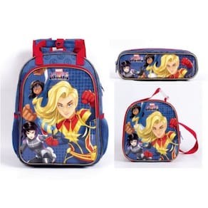 Kit Mochila + Lancheira + Estojo Duplo Marvel Rising Secret Warriors DMW