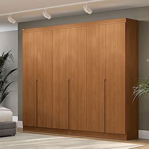 Guarda-Roupa Casal 6 Portas 4 Gavetas R582 Canela - Kappesberg