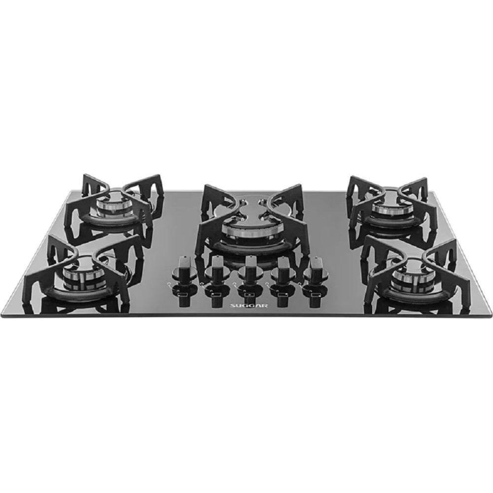 Cooktop Mesa De Vidro 5Q À Gás Suggar Preto Fg5305Fvp Bivolt