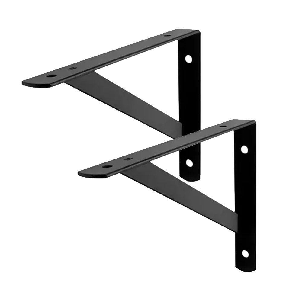 Kit 2 Suporte Prateleira Mão Francesa Aço 23cm Preto Fertak