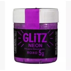 Corante Pó GLITZ NEON Para Decoração - Brilha na Luz Negra Glitz Roxo