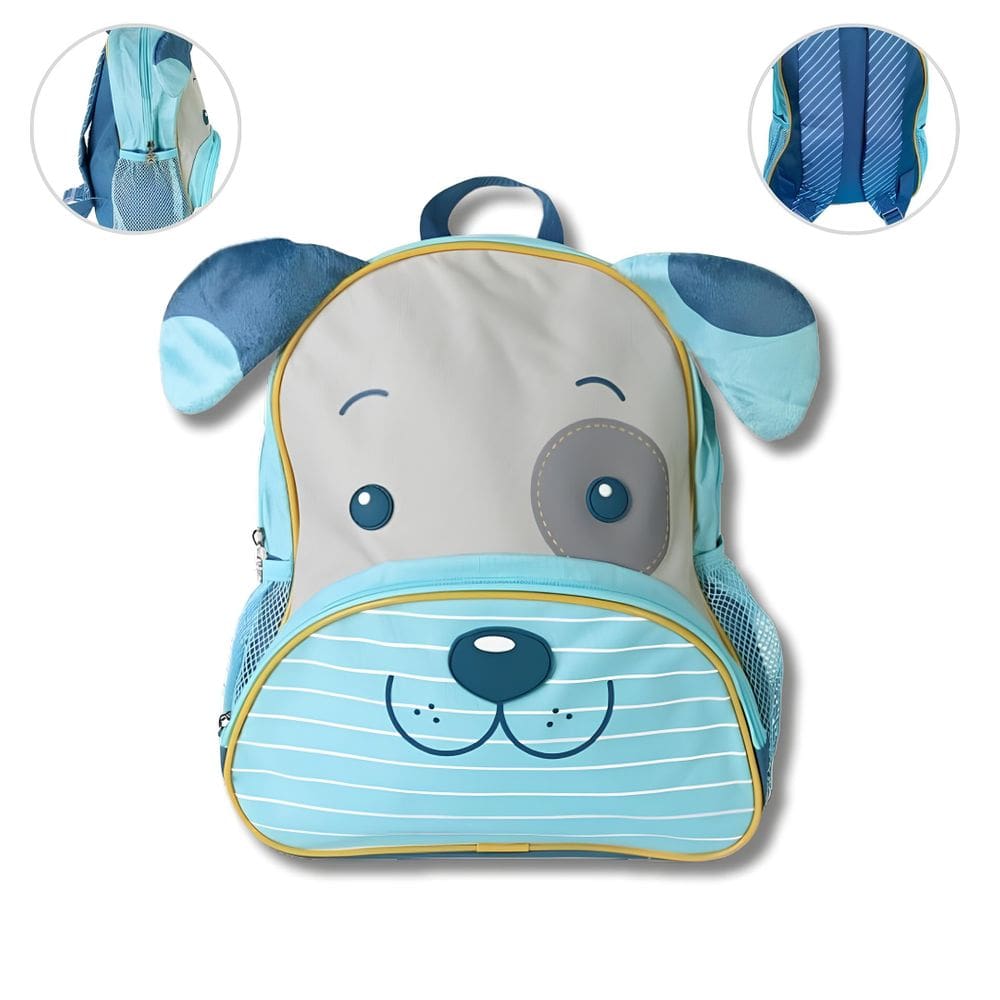 Mochila Escolar Infantil Alça Ajustavel Cachorro Acolchoada Leve Resistente Espaçosa Bolsos Laterais Clio Cachorrinho
