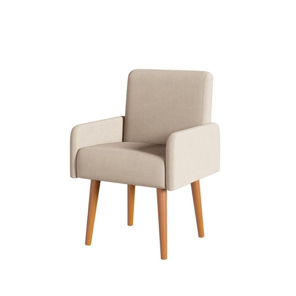 Poltrona Rebeca Decorativa Recepção Alta Qualidade Conforto Cor bege