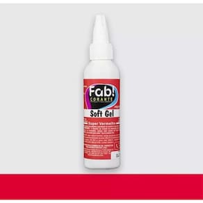 Corante Liquido em Gel Comestível Concentrado Soft Gel Fab 60g Super Vermelho