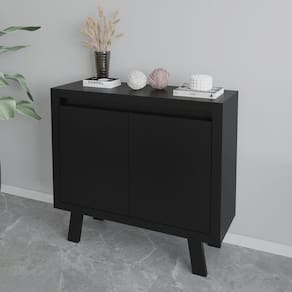 Balcão para Escritório 90cm com 2 Portas e 1 Prateleira Me4147 Preto