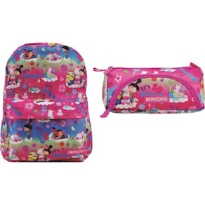 Kit Mochila de Costas + Estojo Duplo Agnes e Unicórnio Meu Malvado Favorito Xeryu`s
